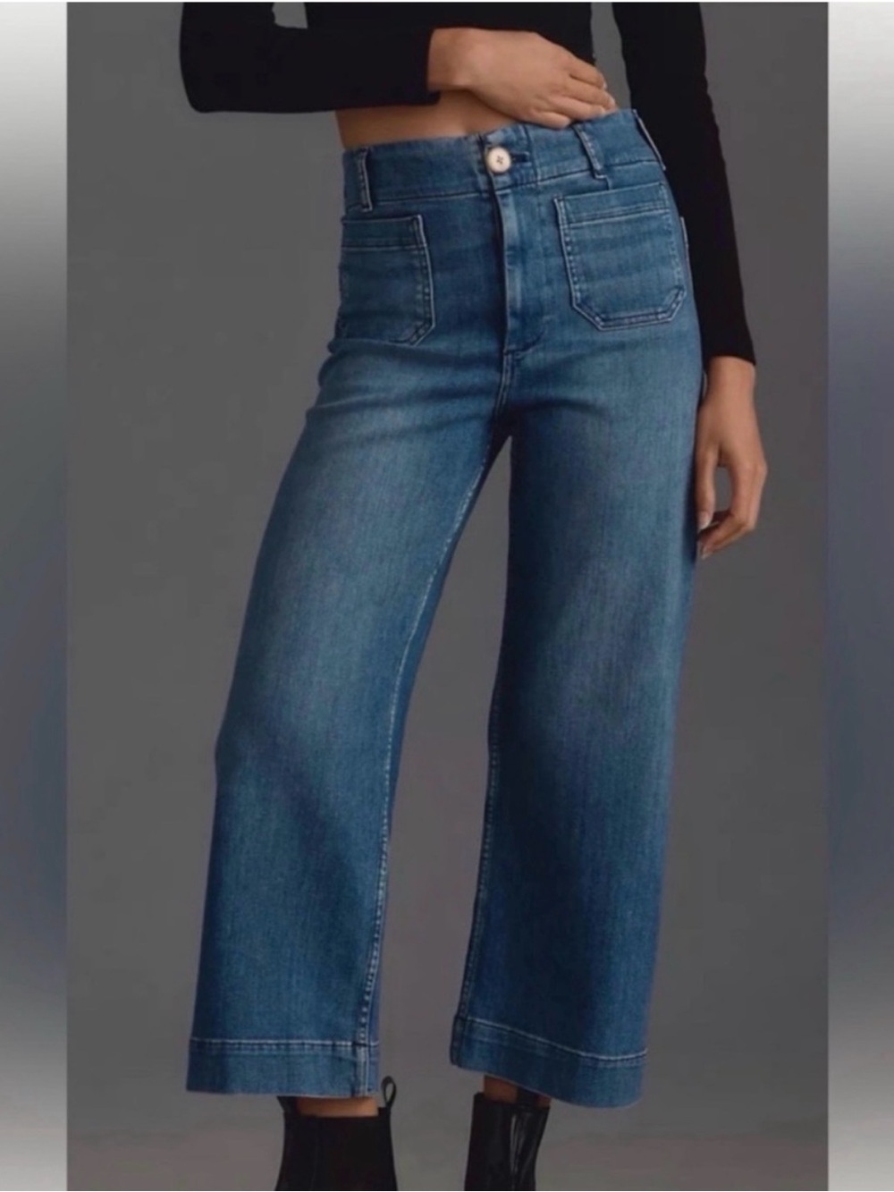 Anthropologie Maeve Colette Cropped Jeans - Blue Denim